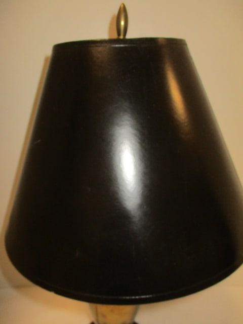 Brass Urn Style Table Lamp w/Black Shade - 4
