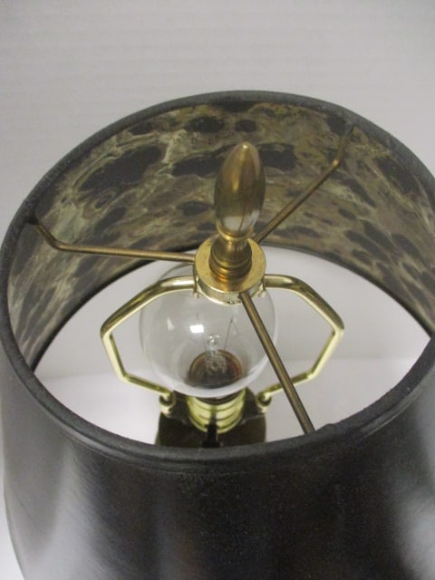 Brass Urn Style Table Lamp w/Black Shade - 5