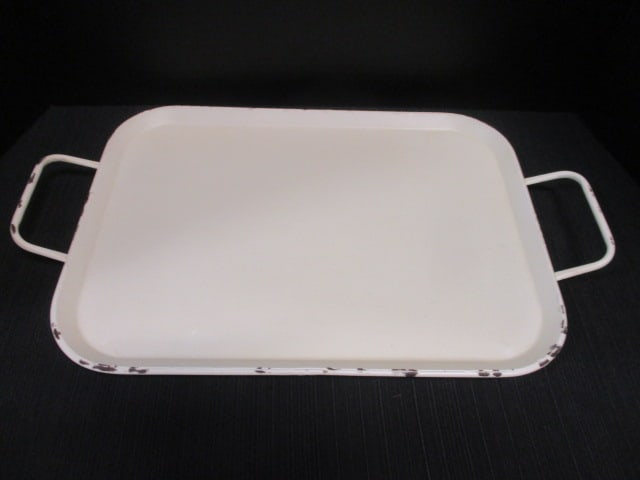 2 Distressed Style Handled & Footed Trays - 5