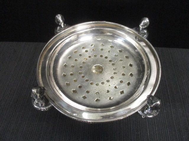 Silverplate Serving Vessel w/Animal head & Figural Head Accents - 4
