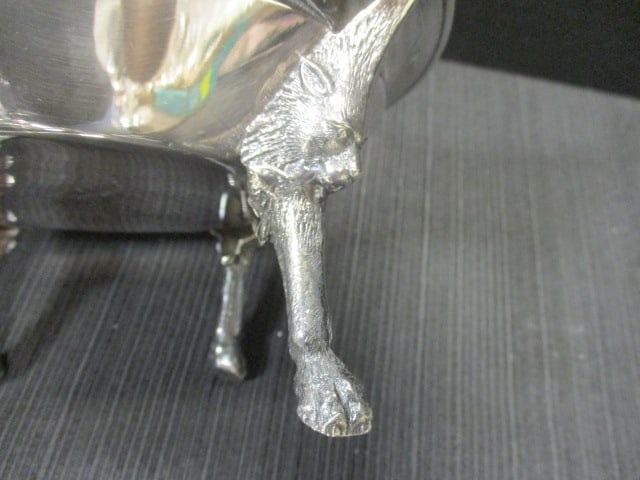 Silverplate Serving Vessel w/Animal head & Figural Head Accents - 7