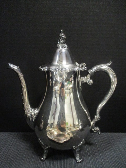 Wallace Teapot, Sugar/Creamer & Webster Wilcox Platter - 6