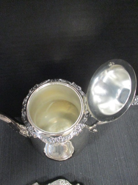 Wallace Teapot, Sugar/Creamer & Webster Wilcox Platter - 7