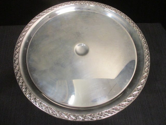 Silverplate Pedestal Cake Stand 12" Diam x 4" H - 2