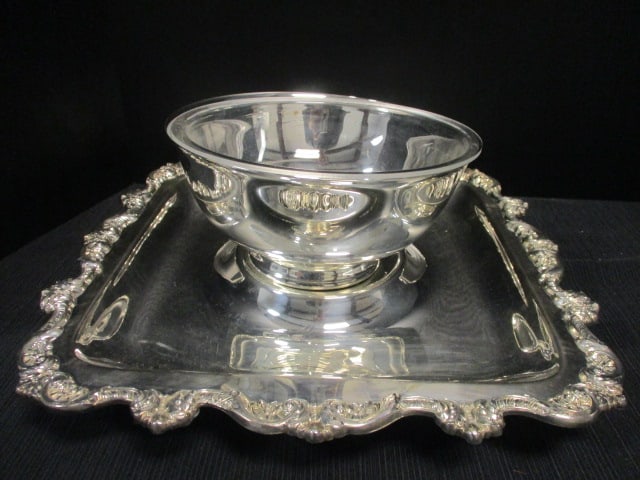 Reed & Barton Silverplate Bowl Engraved on Bottom & (1 of 8)
