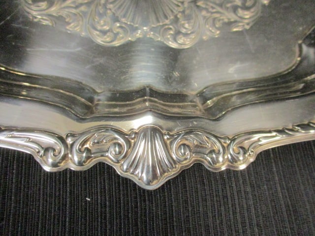 WM Rogers Square Silverplate Platter (12 x 12) & Lunt Silversmiths - 3