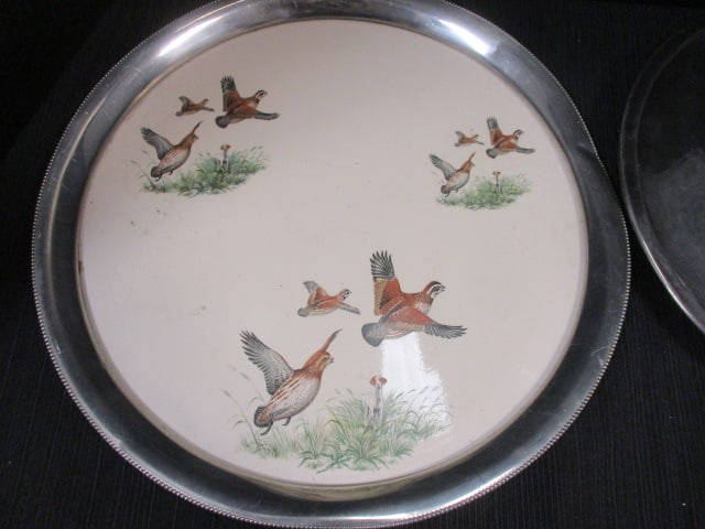 W&S Blackinton Silverplate Platter w/Mallard Duck 11" & - 2