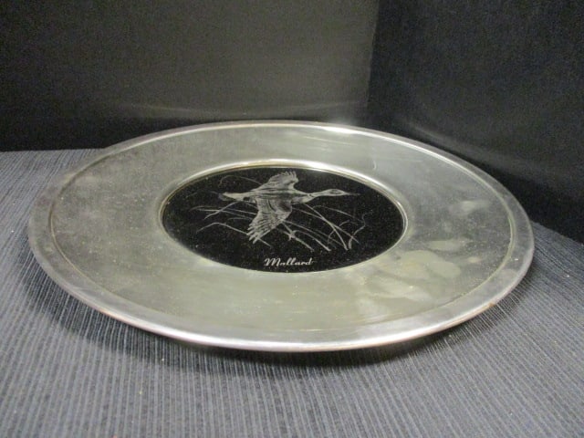 W&S Blackinton Silverplate Platter w/Mallard Duck 11" & - 5