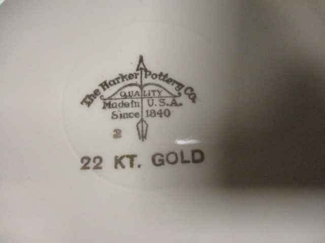 22 KT Gold Harker Pottery (Lot of 6) 'Courting Couple' Plates - 4