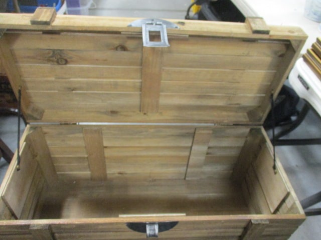 Rustic Slatted Wood Storage Crates w/Metal Handles (2) - 2