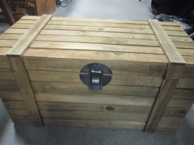 Rustic Slatted Wood Storage Crates w/Metal Handles (2) - 4