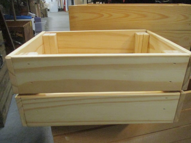 Slatted Open Wood Storage Crates w/Handles (3) - 2