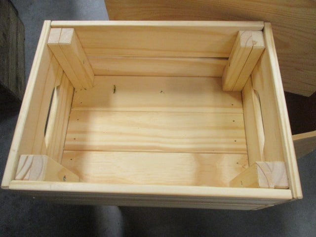 Slatted Open Wood Storage Crates w/Handles (3) - 3