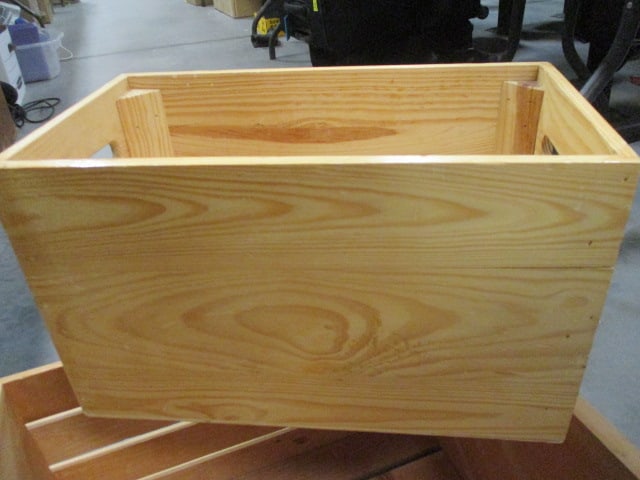 Slatted Open Wood Storage Crates w/Handles (3) - 4