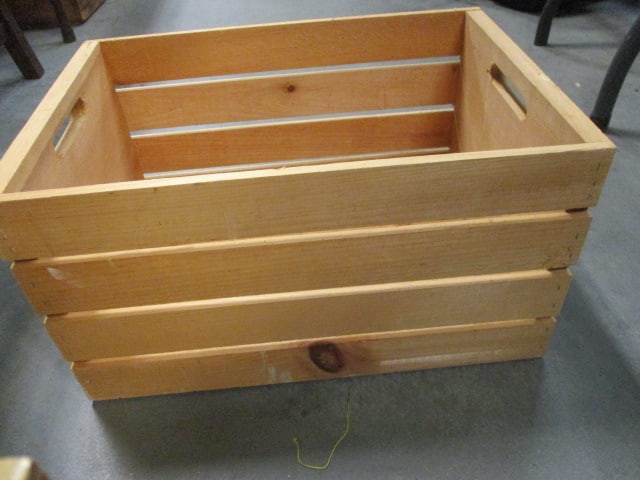 Slatted Open Wood Storage Crates w/Handles (3) - 6