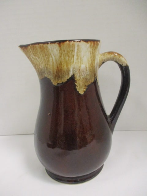 RRP Co. Brown Drip Glaze Pitcher: 7 1/2"