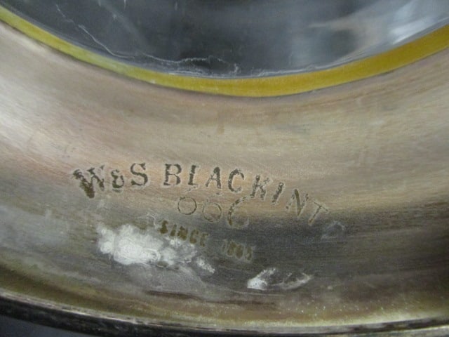 Glass Assymetrical Serving Bowl w/Silverplate Footed Base - 4
