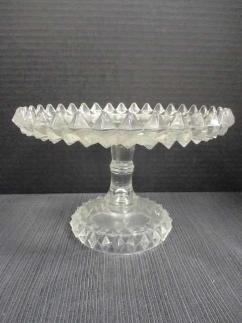 Pressed Glass Compote or Small Cake Plate (1 of 4)