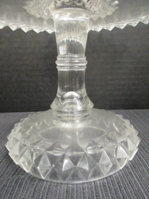 Pressed Glass Compote or Small Cake Plate - 3