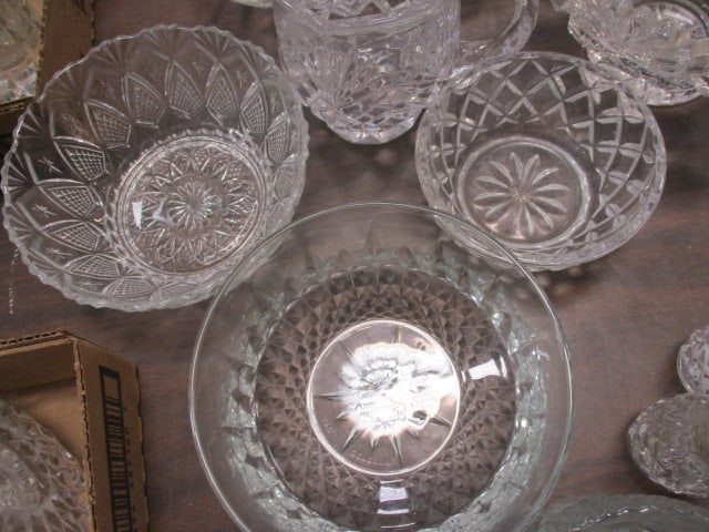 Cut Glass & Pressed Glass Serving Pieces - 7