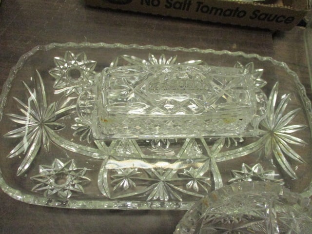 Cut Glass & Pressed Glass Serving Pieces - 8
