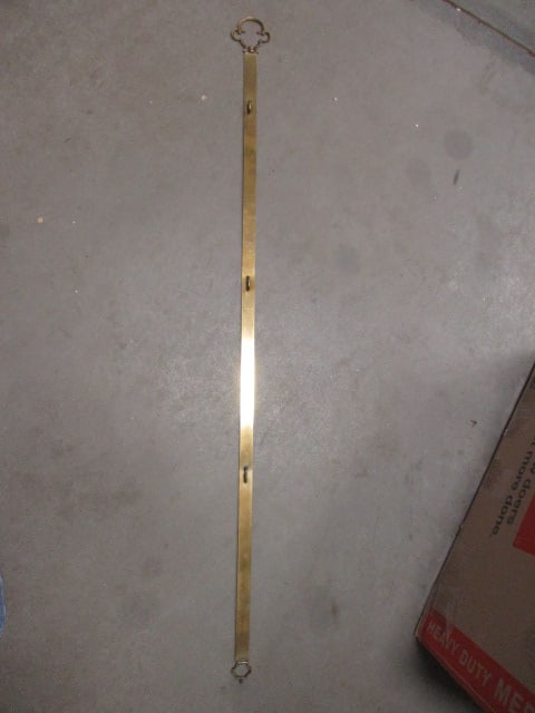 Flat Brass Strip w/Hanging Hooks: 41"