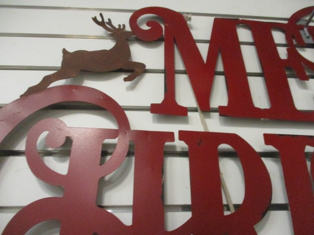 Merry Christmas Metal Script Lettering Wall Sign - 2