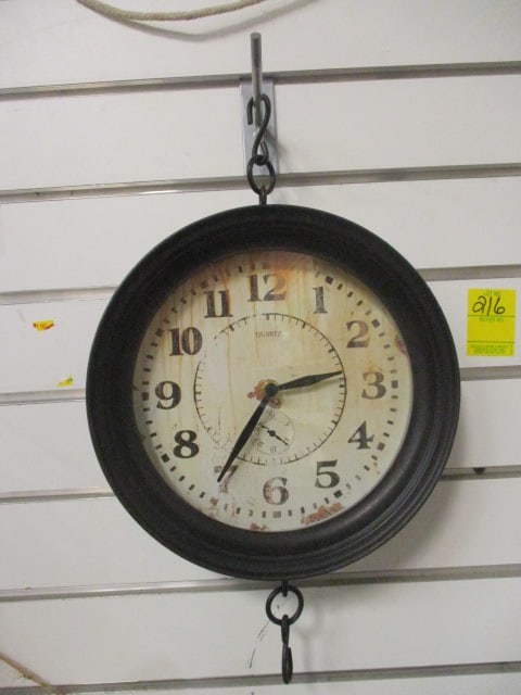 Hanging Quartz Wall Clock: 9 1/2" Diameter