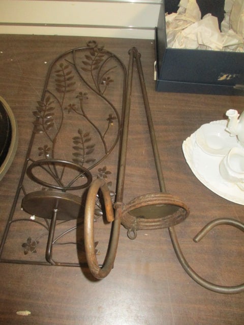 2 Metal Wall Candle Wall Sconces for Candles: 8 x 24 & 13 x 25
