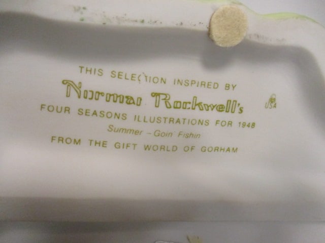 Norman Rockwell Gorham Four Seasons Summer Goin Fishin - 6