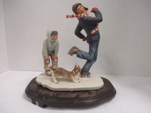 Norman Rockwell Gorham Winter Gay Blades Figurine: 9"
