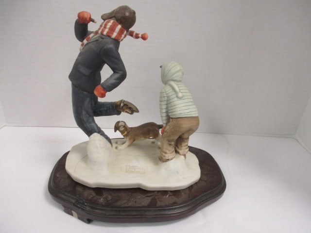 Norman Rockwell Gorham Winter Gay Blades Figurine - 3