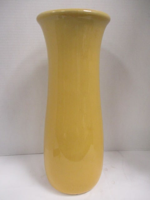 Yellow Ceramic Vase unmarked (1 of 3)
