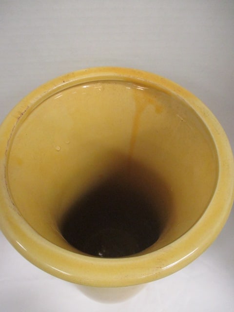 Yellow Ceramic Vase unmarked - 2