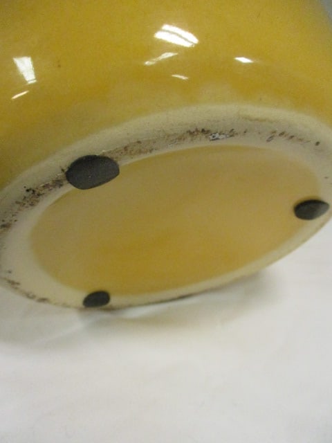 Yellow Ceramic Vase unmarked - 3