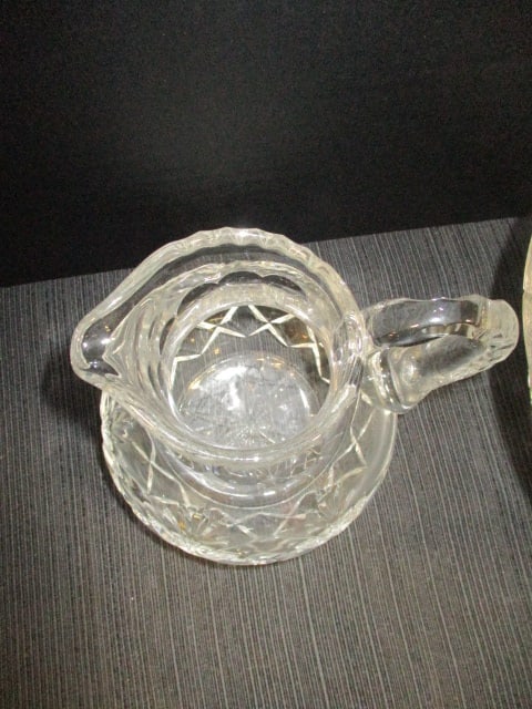 Pressed Glass Lead Crystal Pitcher & Bowl - 3