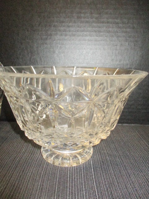 Pressed Glass Lead Crystal Pitcher & Bowl - 4