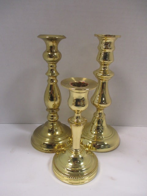 Baldwin (Lot of 3) Brass Candlesticks (1 of 7)
