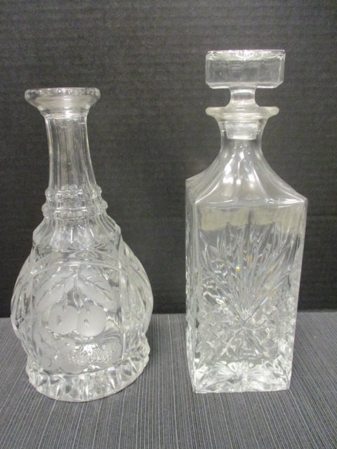 Pressed Glass (Lot of 2) Crystal Decanters 10" (1 of 7)