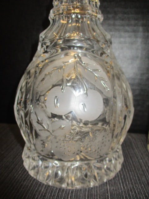 Pressed Glass (Lot of 2) Crystal Decanters 10" - 2