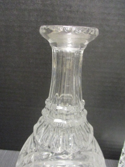 Pressed Glass (Lot of 2) Crystal Decanters 10" - 3