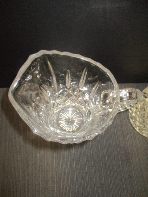 Pressed Glass (Lot of 2) Crystal Pitchers 8" - 3