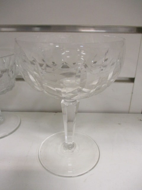 Vtg. Cut Crystal Stemware w/Geometric Facet Patterns - 2