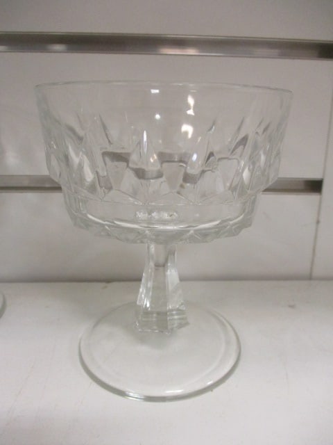 Vtg. Cut Crystal Stemware w/Geometric Facet Patterns - 4