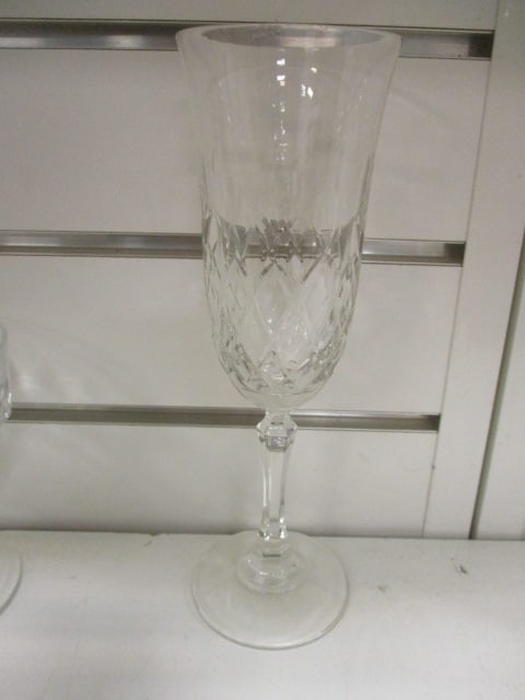 Vtg. Cut Crystal Stemware w/Geometric Facet Patterns - 6