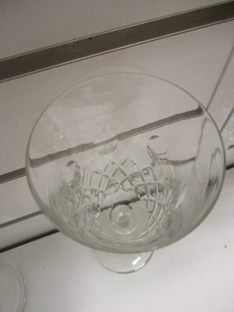 Vtg. Cut Crystal Stemware w/Geometric Facet Patterns - 8