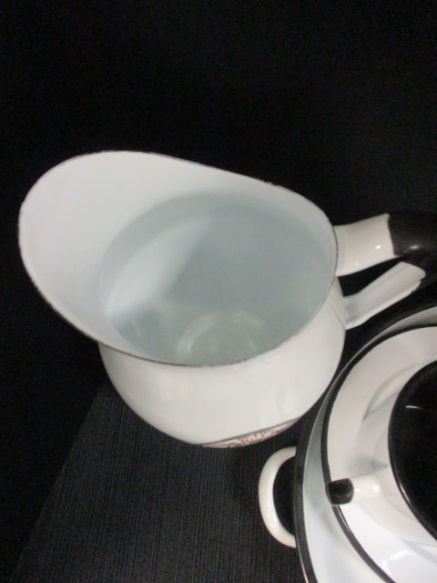 Rose Hill Dairy Milk Enamelware Pitcher, Tray, Mugs, 2 Plates - 3