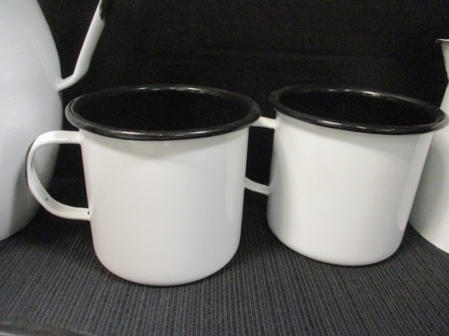 Rose Hill Dairy Milk Enamelware Pitcher, Tray, Mugs, 2 Plates - 5