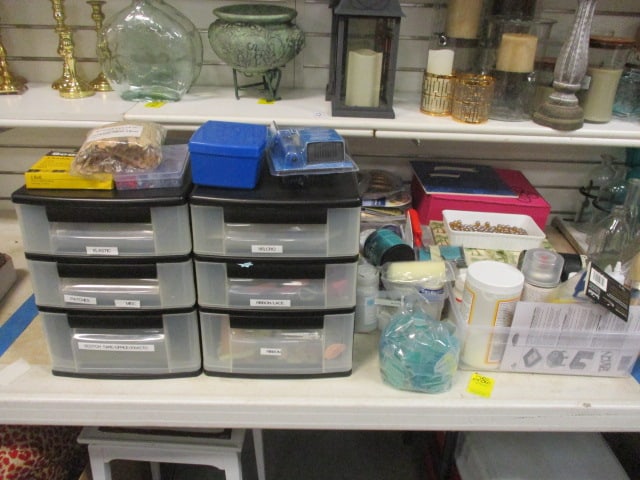 Huge Lot of Asst. Craft Grouping-Sea Glass, Paint, Brushes,: Beads, Popsicle Sticks, etc. (see all pictures)