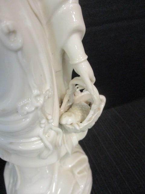 Chinese Glazed White Porcelain Female Immortal Figurines (2) - 4